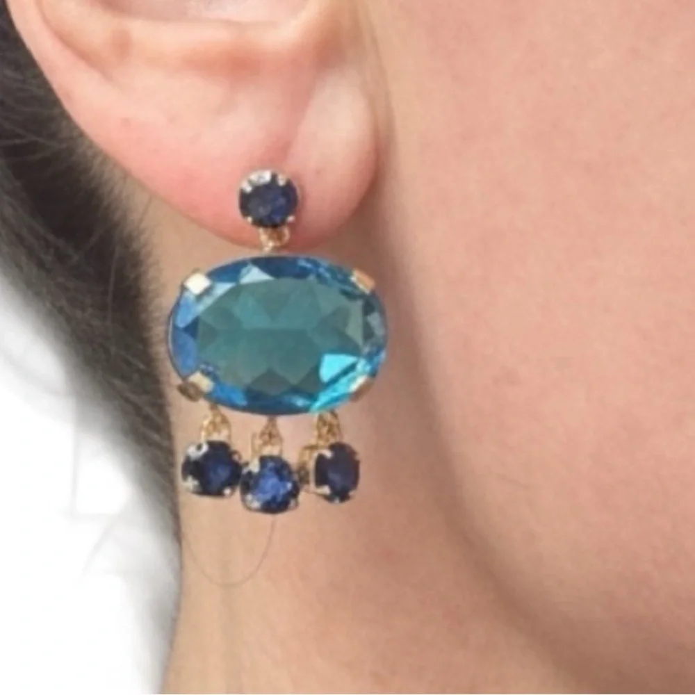 NWOT Latelita Blue Statement Earings